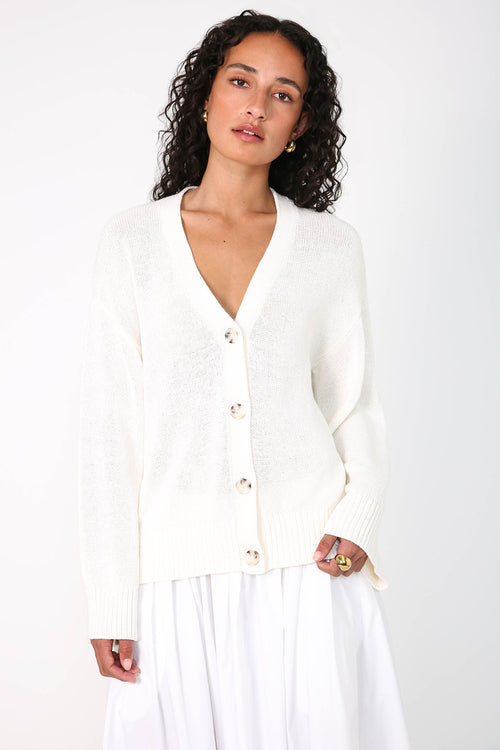 spoken cardi / ivory white