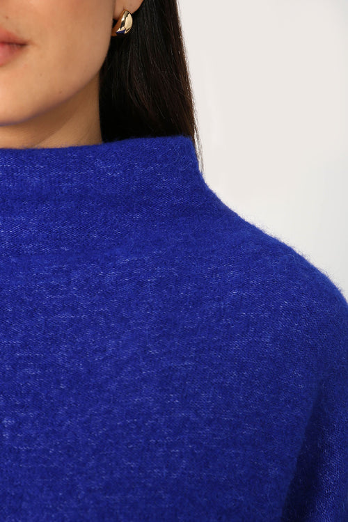 funnel sweater / electric blue