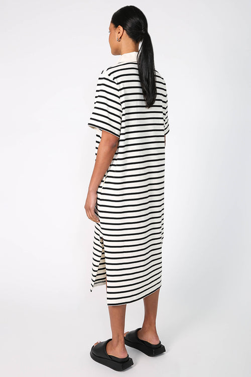 field dress / buttermilk |black stripe