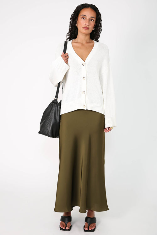 frame bias skirt / khaki green