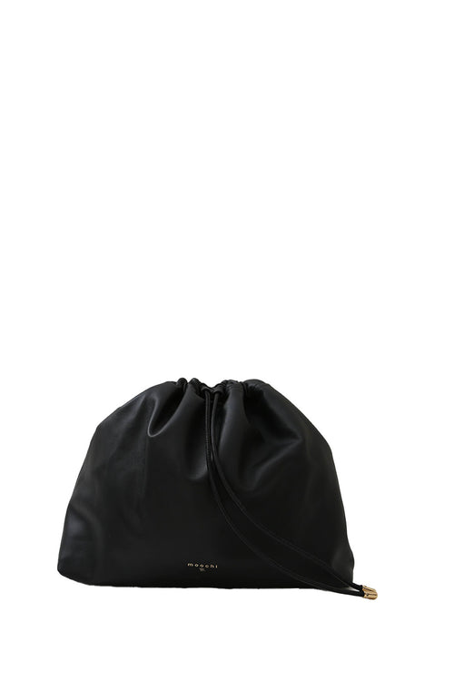 drawn shoulder bag / black