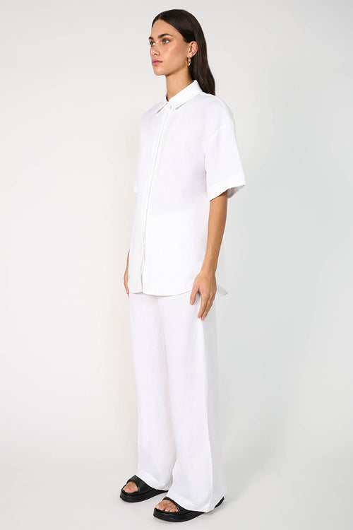 trooped shirt / white linen