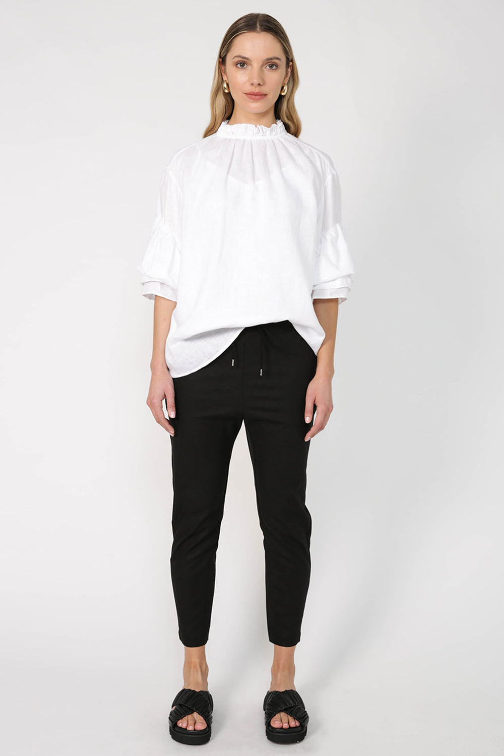 continual pant / black linen | m o o c h i