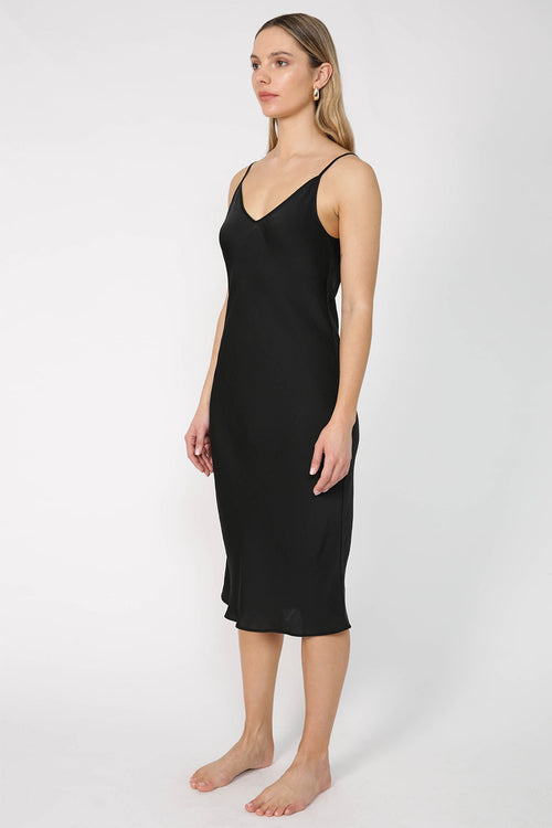 slide midi slip / black