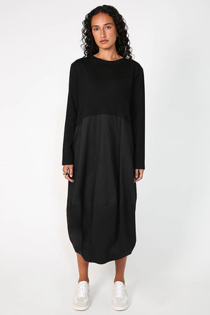 spin longsleeve dress / black