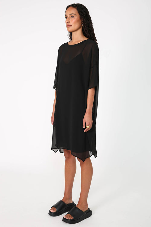 angle tee dress / black