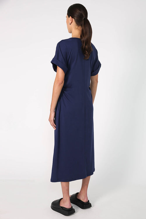 clasp midi dress / Biro blue