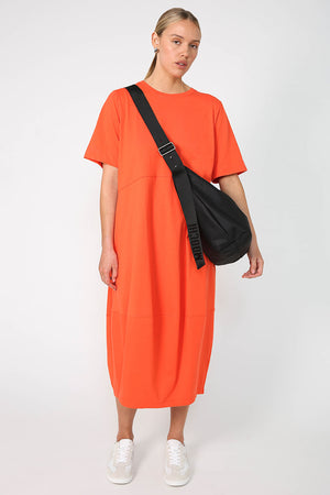 spin dress / tangerine orange