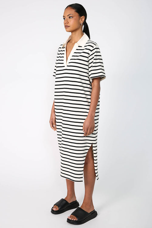 field dress / buttermilk |black stripe