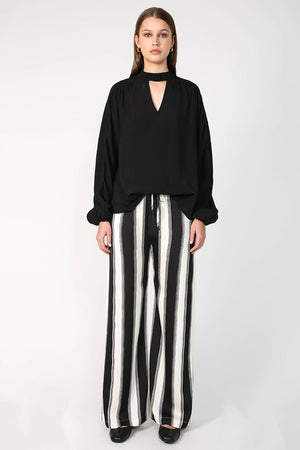 frame pant / ivory|black stripe