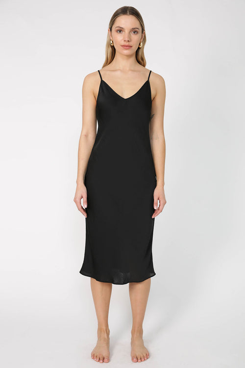 slide midi slip / black