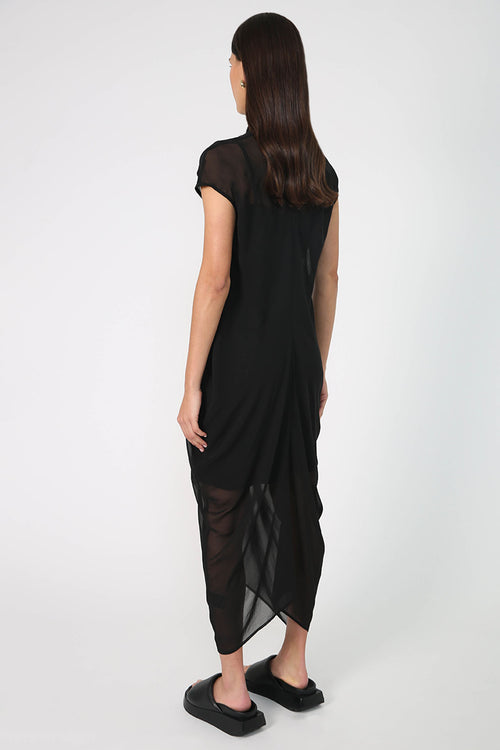 cove cap sleeve dress / black