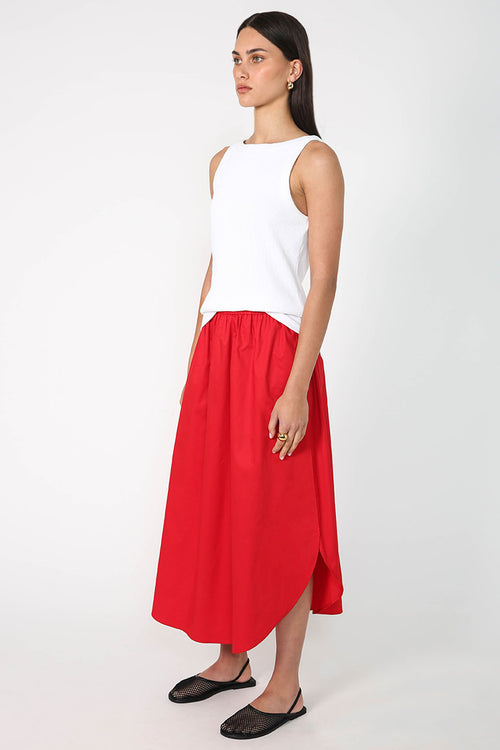 loth midi skirt / chilli red