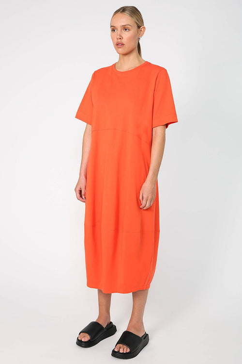 spin dress / tangerine orange