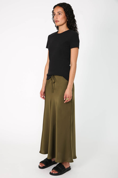 frame bias skirt / khaki green