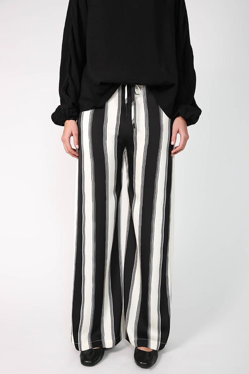 frame pant / ivory|black stripe
