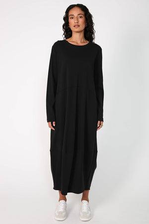 spin longsleeve dress / black