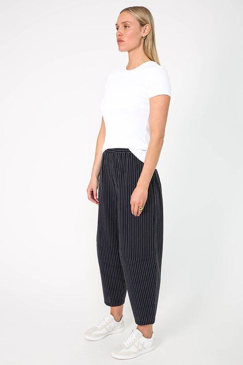 ahead pant / navy|white pinstripe