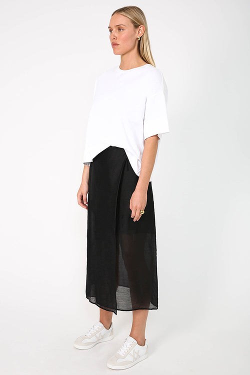 flint midi skirt / black