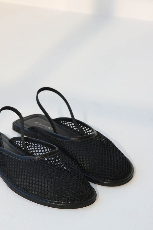 mesh slingback flat / black