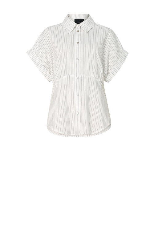 glare tee / white|black pinstripe