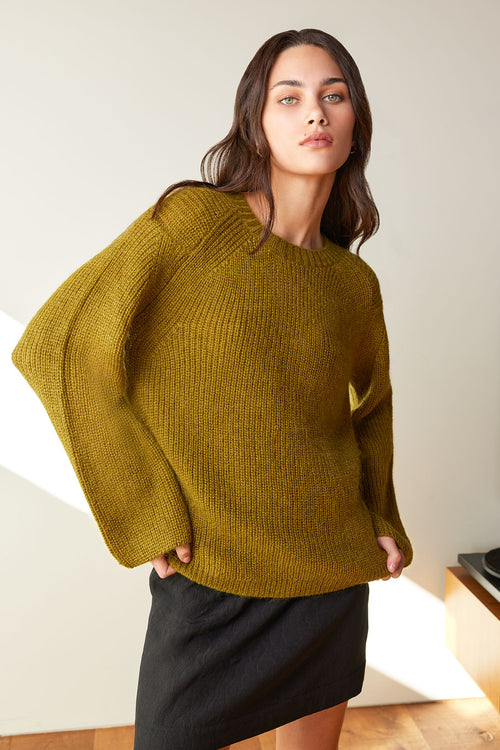 insist sweater / chartreuse