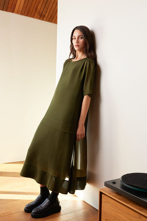 flume dress / khaki green