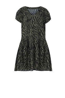 euphoria dress / green animal abstract print