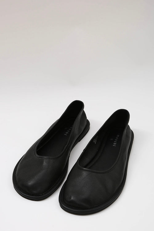 leather ballet flat / black