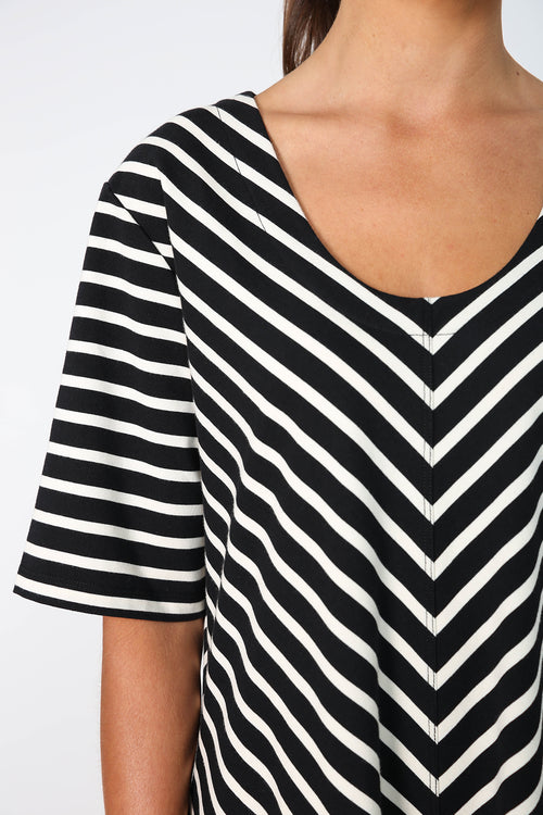 heed dress / black|buttermilk stripe