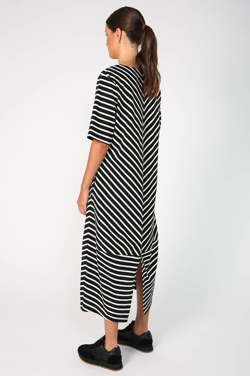 heed dress / black|buttermilk stripe