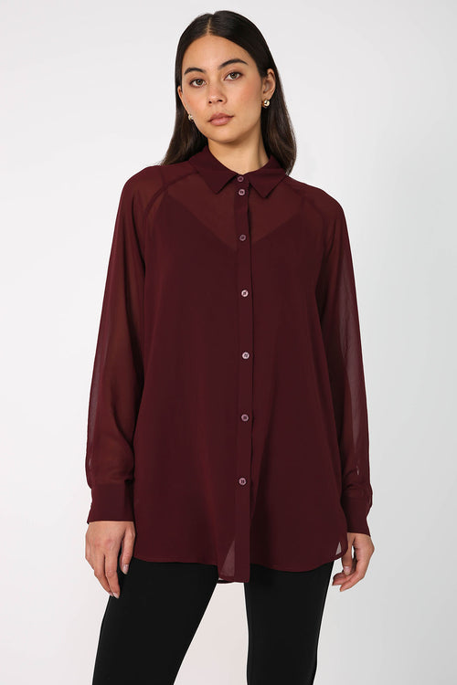 roam shirt / dark cherry red