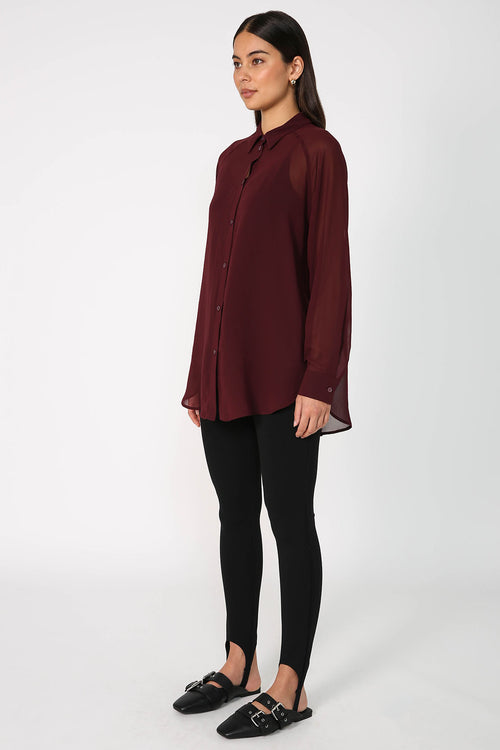 roam shirt / dark cherry red