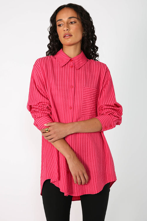 adapt shirt / pink stripe