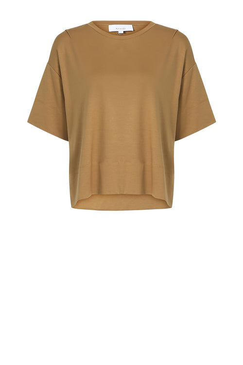 boxed tee / camel