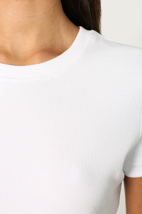 modest rib cap tee / white