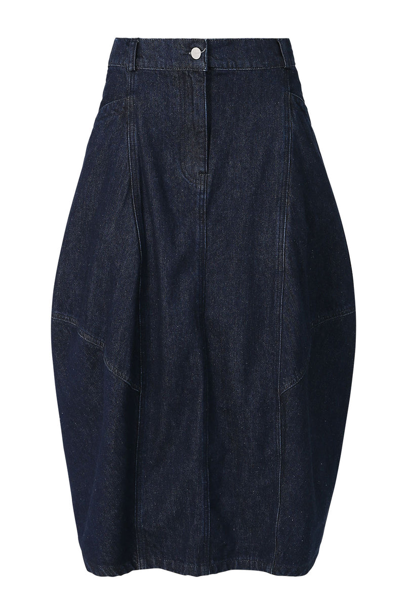 embered denim skirt / dark indigo | m o o c h i