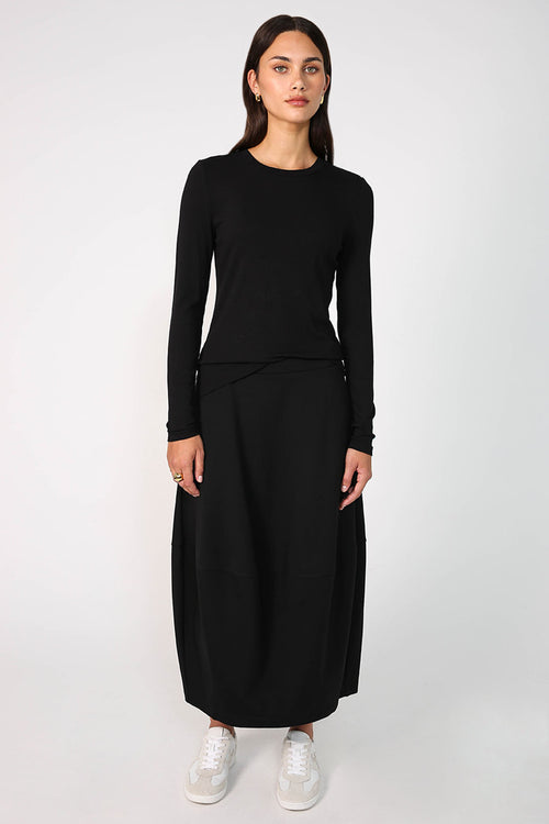 modest rib top / black