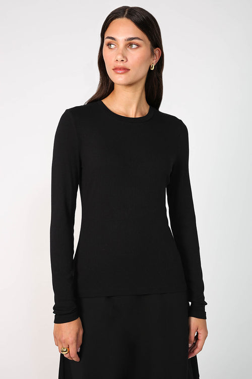 modest rib top / black