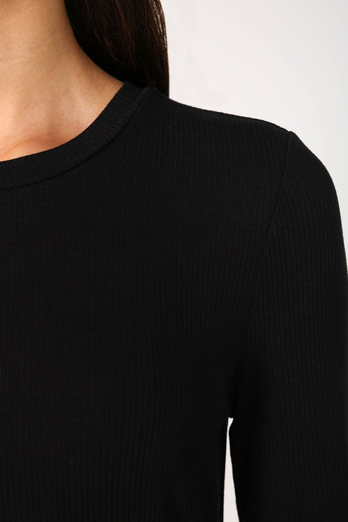 modest rib top / black