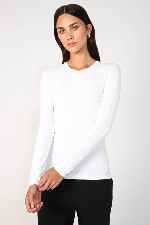 modest rib top / white