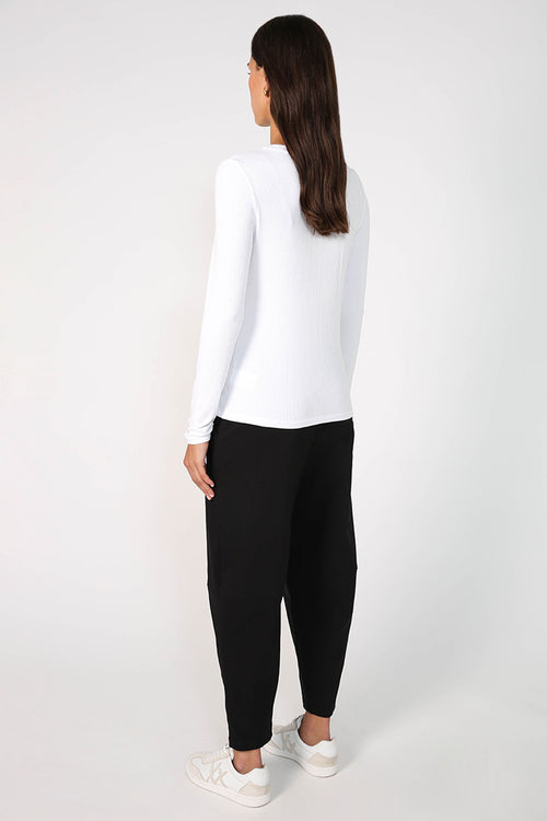 modest rib top / white