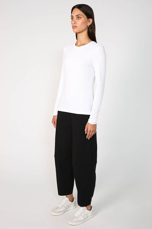 modest rib top / white