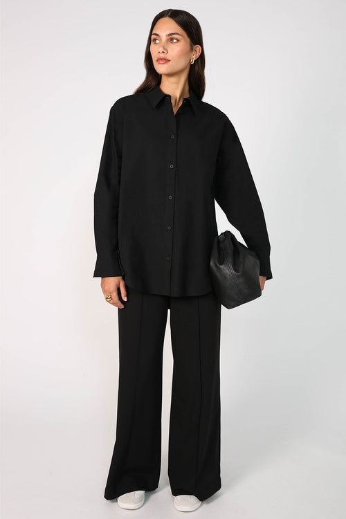 unbutton shirt / black