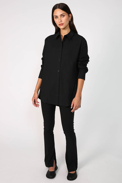 unbutton shirt / black