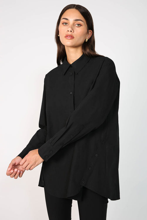 unbutton shirt / black