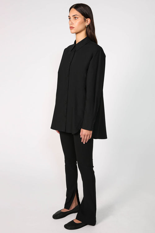 unbutton shirt / black