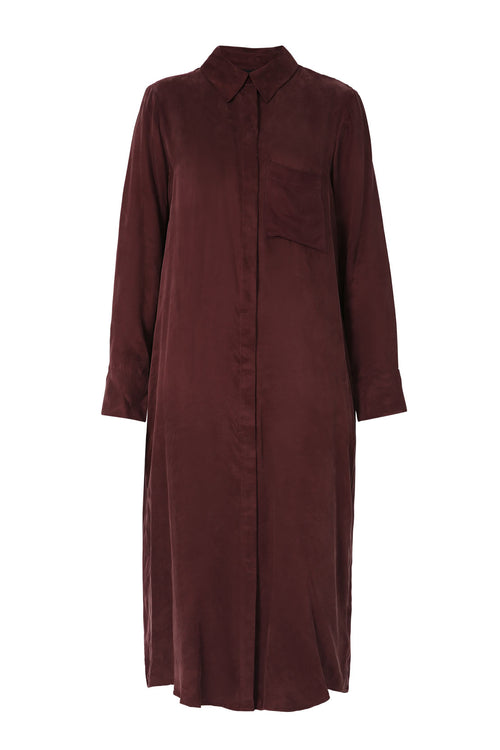 line shirt dress dark cherry red m o o c h i