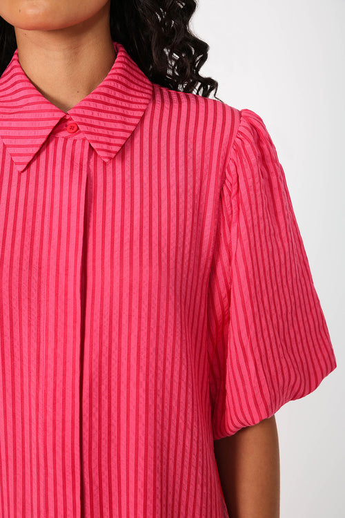 adhere midi dress / pink stripe