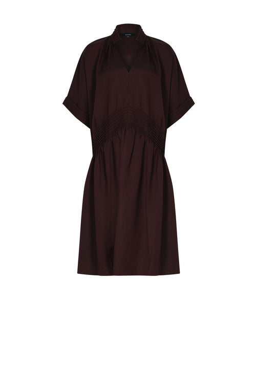 bevel dress / dark oxblood red